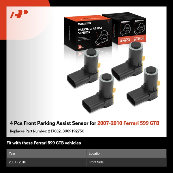 4 Pcs Front Parking Assist Sensor for 2007-2010 Ferrari 599 GTB