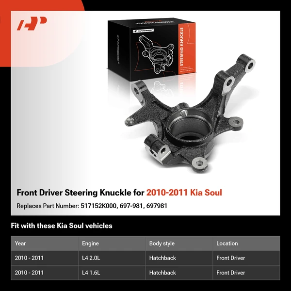 Front Driver Steering Knuckle for 2010-2011 Kia Soul
