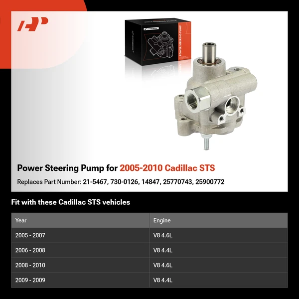 Power Steering Pump for 2005-2010 Cadillac STS