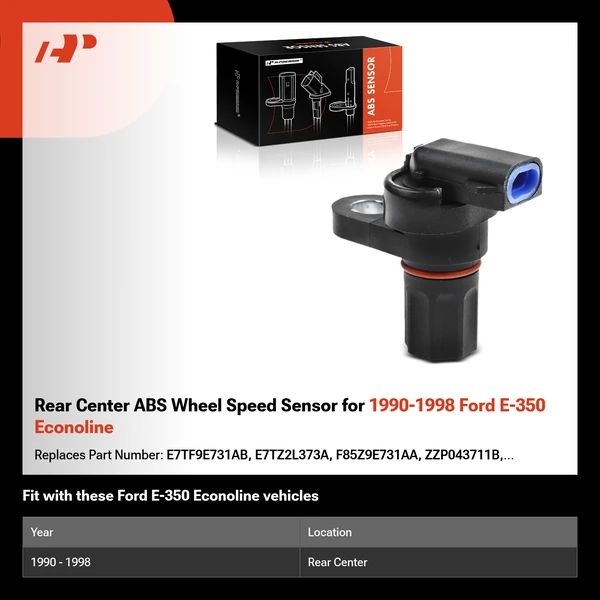 Rear Center ABS Wheel Speed Sensor for 1990-1998 Ford E-350 Econoline