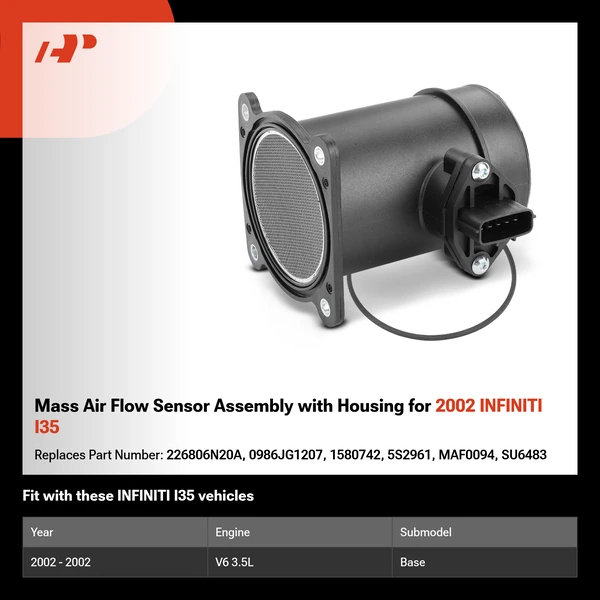 Mass Air Flow Sensor Assembly with Housing for 2002 INFINITI I35