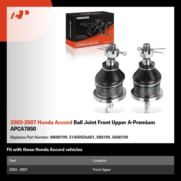 2003-2007 Honda Accord Ball Joint Front Upper A-Premium APCA7850