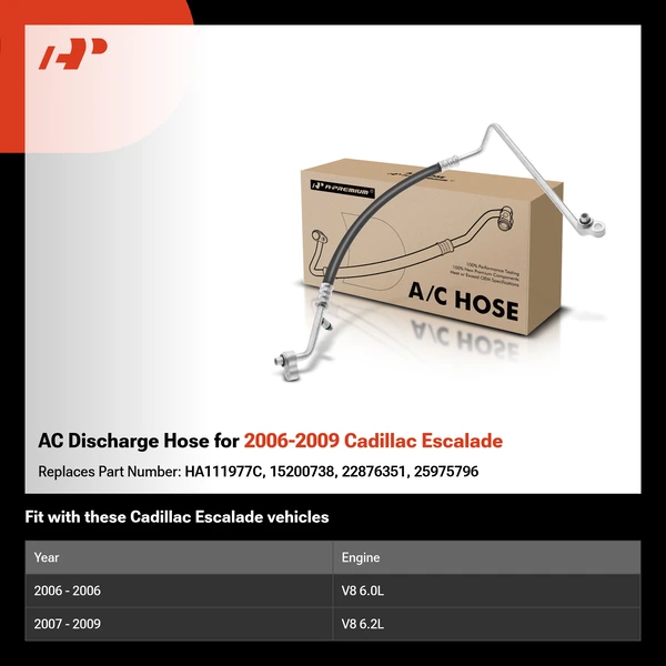 AC Discharge Hose for 2006-2009 Cadillac Escalade