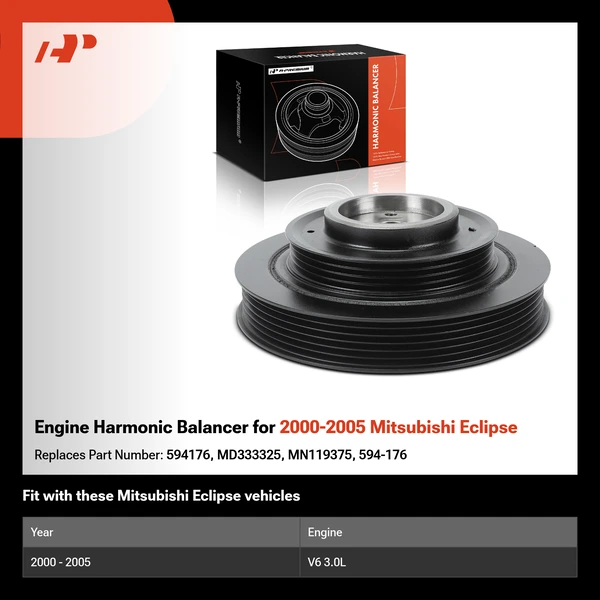 Engine Harmonic Balancer for 2000-2005 Mitsubishi Eclipse
