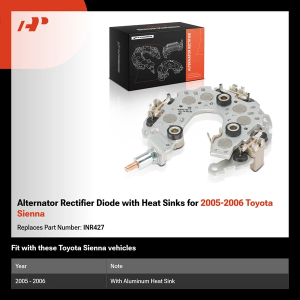 Alternator Rectifier Diode with Heat Sinks for 2005-2006 Toyota Sienna