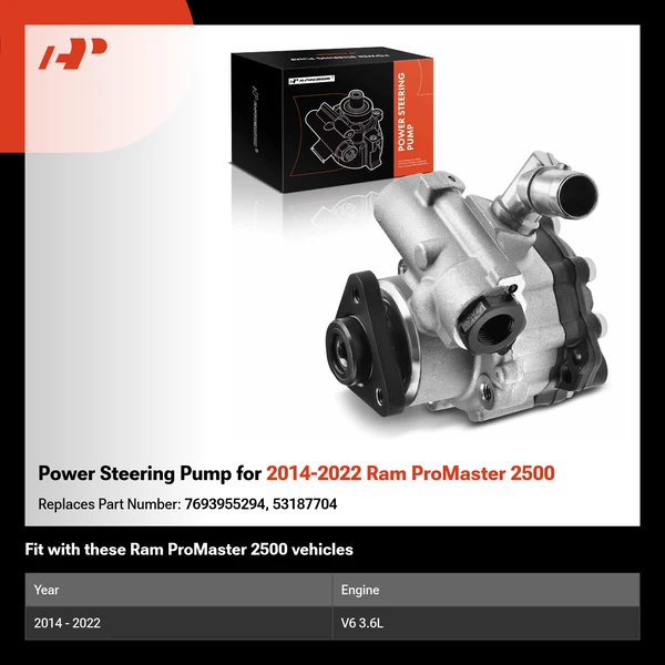 Power Steering Pump for 2014-2022 Ram ProMaster 2500