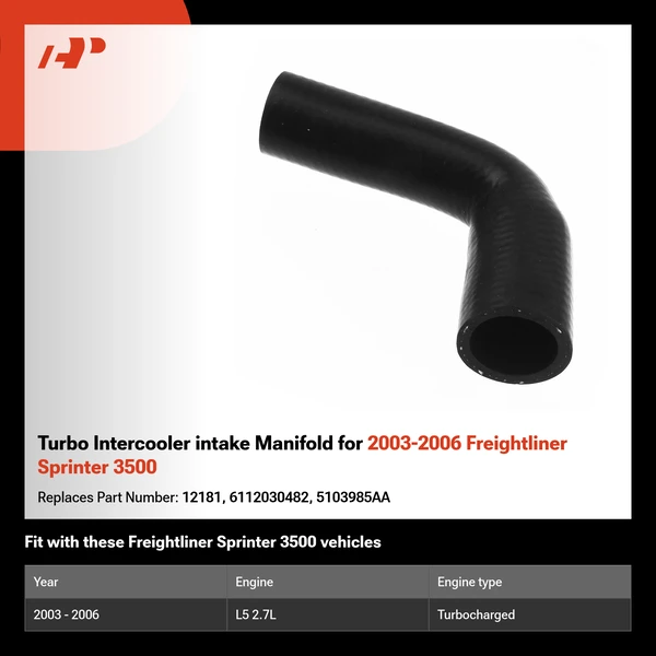 Turbo Intercooler intake Manifold for 2003-2006 Freightliner Sprinter 3500