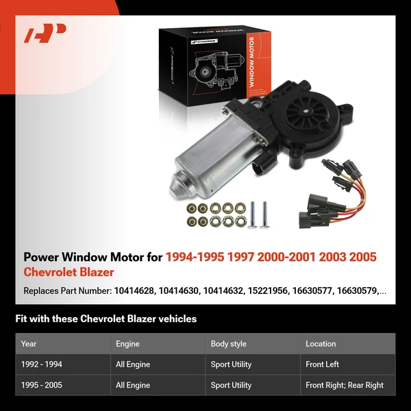 Power Window Motor for 1994-1995 1997 2000-2001 2003 2005 Chevrolet Blazer