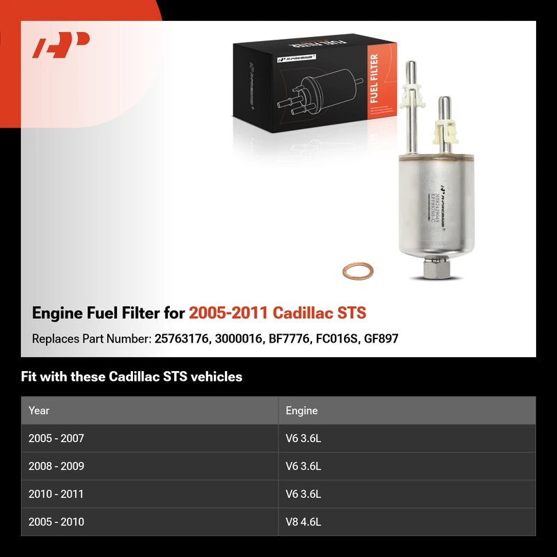 Engine Fuel Filter for 2005-2011 Cadillac STS