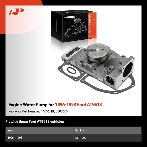 Engine Water Pump for 1996-1998 Ford AT9513