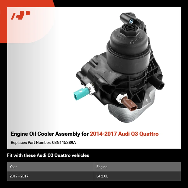 Engine Oil Cooler Assembly for 2014-2017 Audi Q3 Quattro