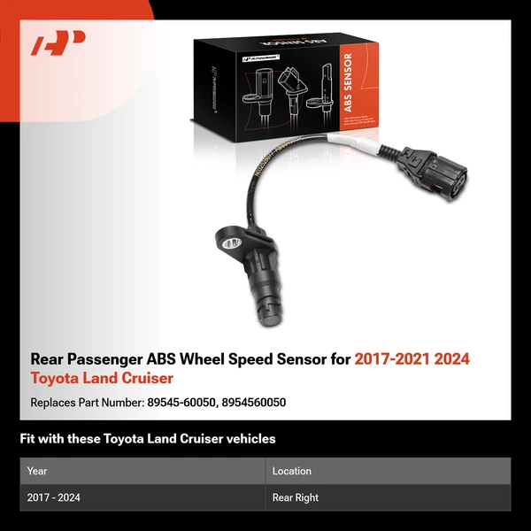 Rear Passenger ABS Wheel Speed Sensor for 2017-2021 2024 Toyota Land Cruiser