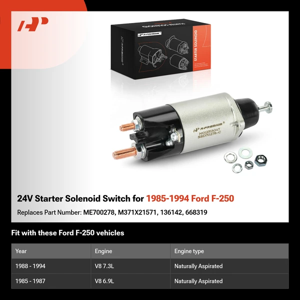 24V Starter Solenoid Switch for 1985-1994 Ford F-250