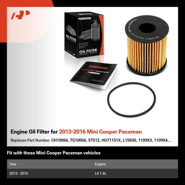 Engine Oil Filter for 2013-2016 Mini Cooper Paceman