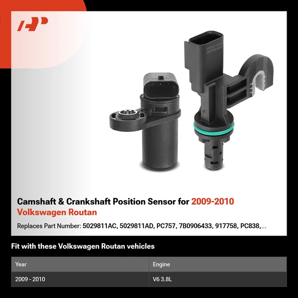 Camshaft & Crankshaft Position Sensor for 2009-2010 Volkswagen Routan