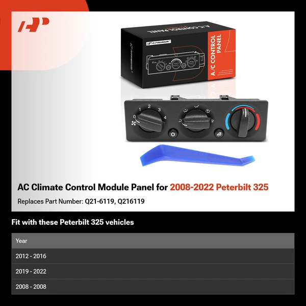 AC Climate Control Module Panel for 2008-2022 Peterbilt 325
