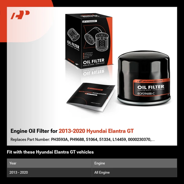 Engine Oil Filter for 2013-2020 Hyundai Elantra GT