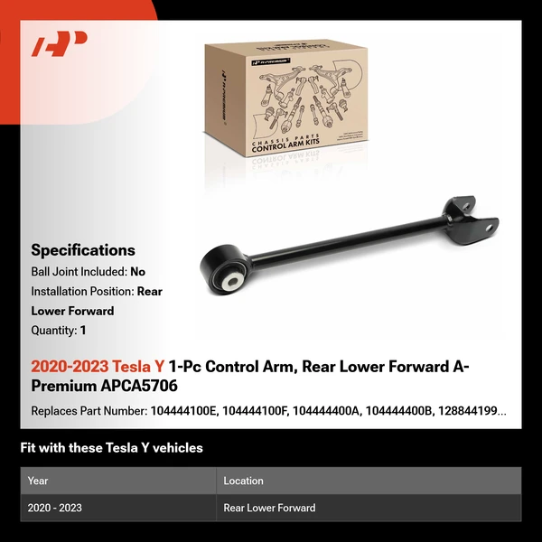 2020-2023 Tesla Y 1-Pc Control Arm, Rear Lower Forward A-Premium APCA5706