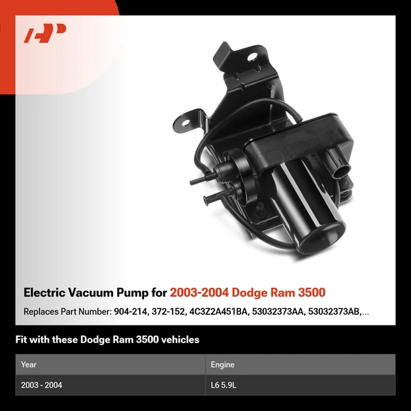 Electric Vacuum Pump for 2003-2004 Dodge Ram 3500