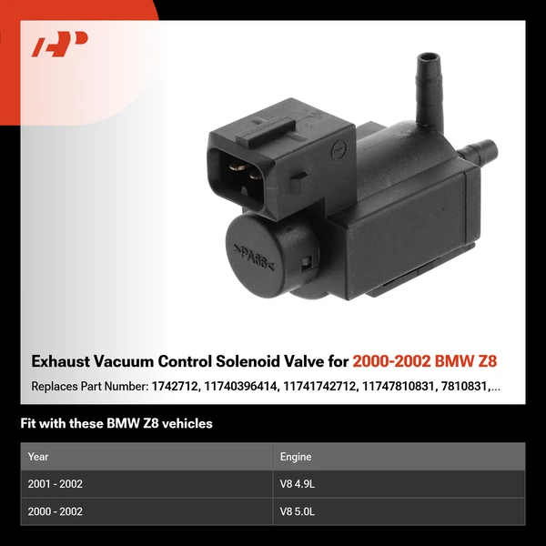 Exhaust Vacuum Control Solenoid Valve for 2000-2002 BMW Z8