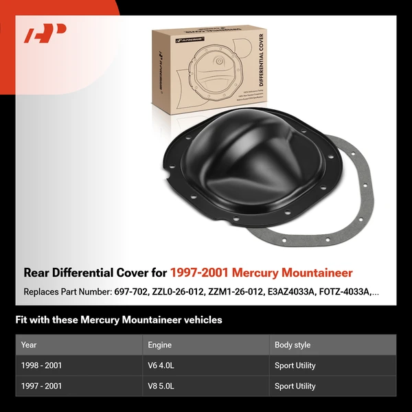 Rear Differential Cover for 1997-2001 Mercury Mountaineer