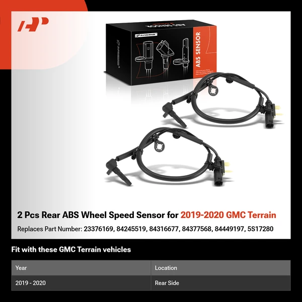 2 Pcs Rear ABS Wheel Speed Sensor for 2019-2020 GMC Terrain