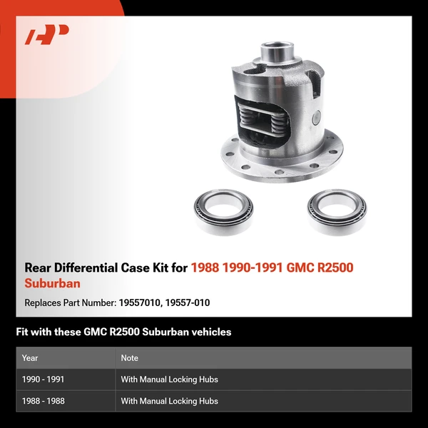 Rear Differential Case Kit for 1988 1990-1991 GMC R2500 Suburban