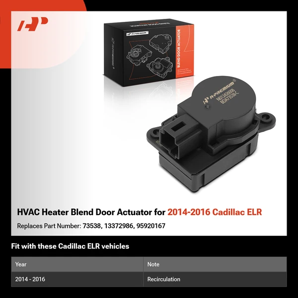 HVAC Heater Blend Door Actuator for 2014-2016 Cadillac ELR