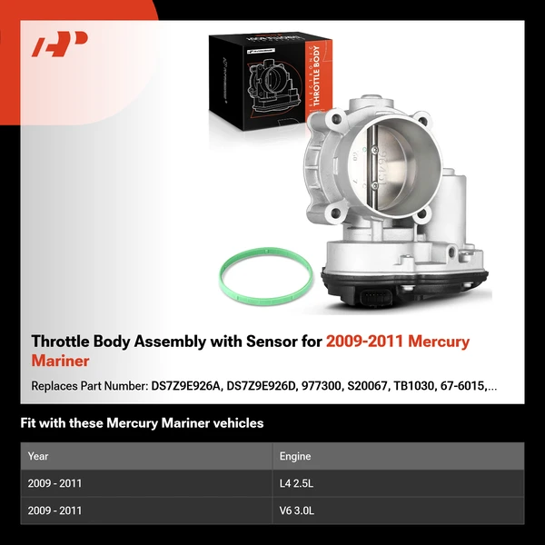 Throttle Body Assembly with Sensor for 2009-2011 Mercury Mariner