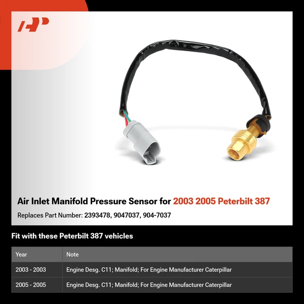 Air Inlet Manifold Pressure Sensor for 2003 2005 Peterbilt 387