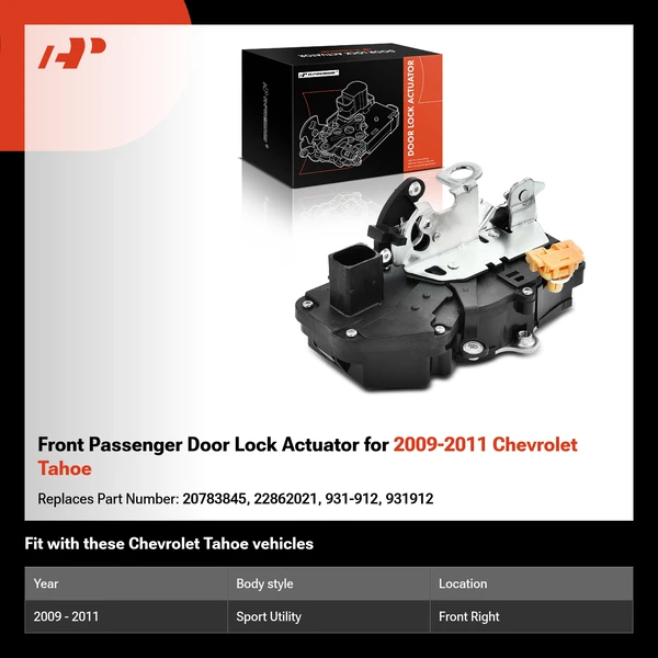 Front Passenger Door Lock Actuator for 2009-2011 Chevrolet Tahoe