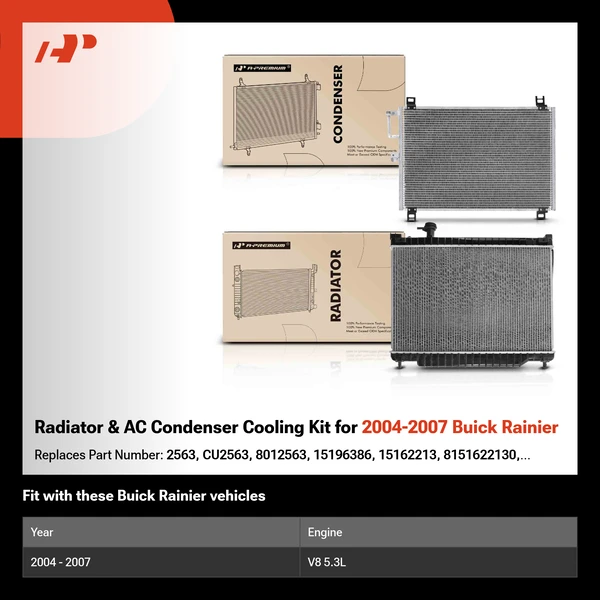 Radiator & AC Condenser Cooling Kit for 2004-2007 Buick Rainier