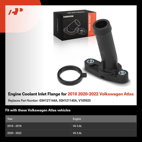 Engine Coolant Inlet Flange for 2018 2020-2022 Volkswagen Atlas