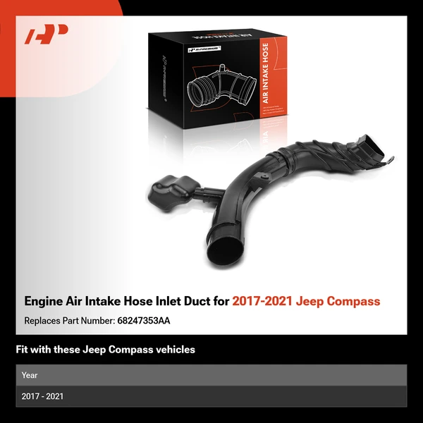 Engine Air Intake Hose Inlet Duct for 2017-2021 Jeep Compass