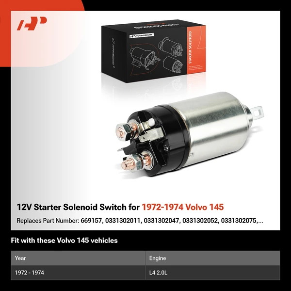12V Starter Solenoid Switch for 1972-1974 Volvo 145