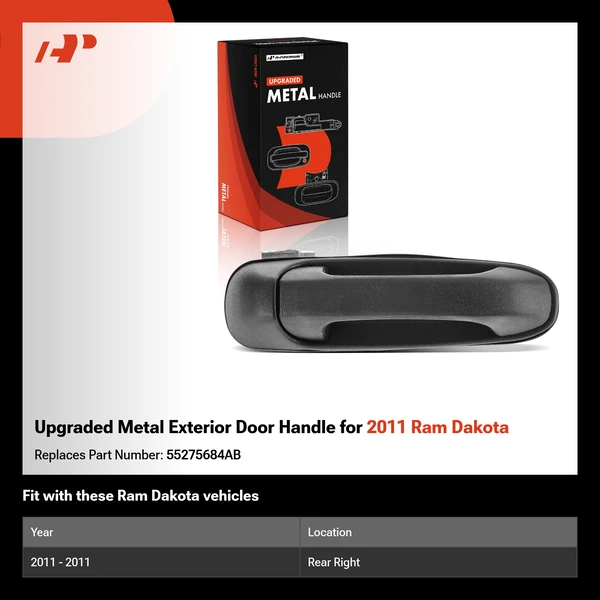 Upgraded Metal Exterior Door Handle for 2011 Ram Dakota