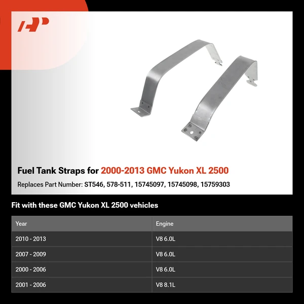 Fuel Tank Straps for 2000-2013 GMC Yukon XL 2500
