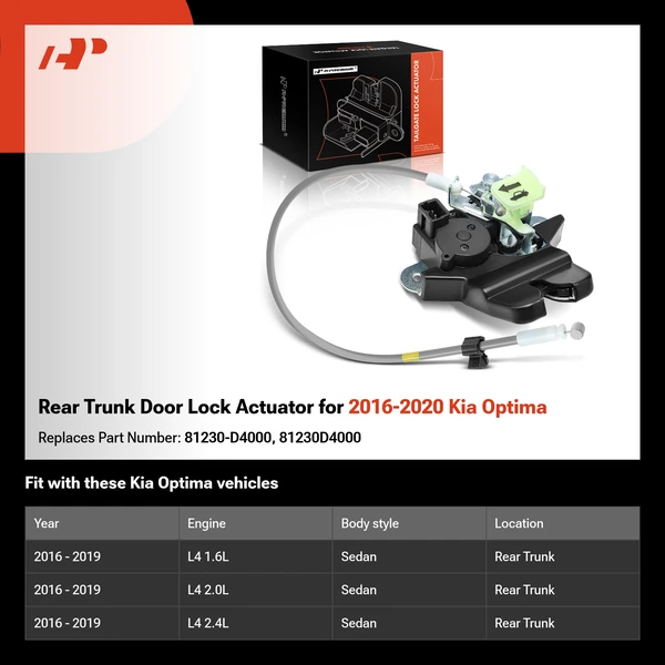 Rear Trunk Door Lock Actuator for 2016-2020 Kia Optima