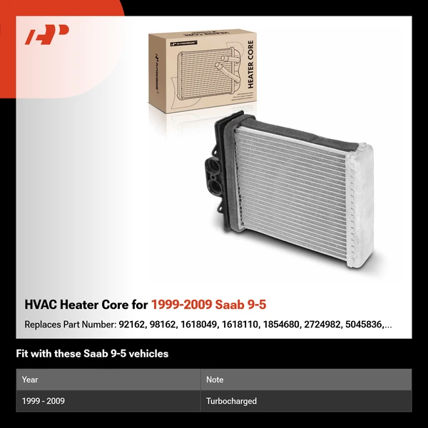 HVAC Heater Core for 1999-2009 Saab 9-5