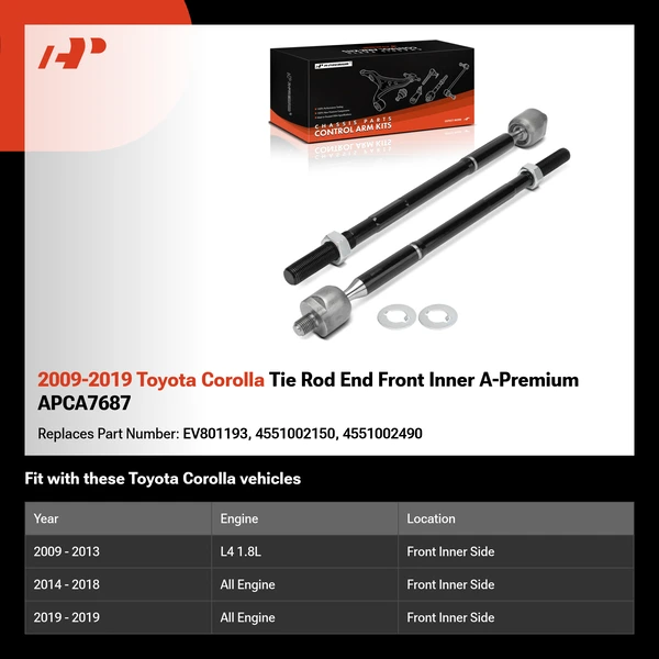 2009-2019 Toyota Corolla Tie Rod End Front Inner A-Premium APCA7687