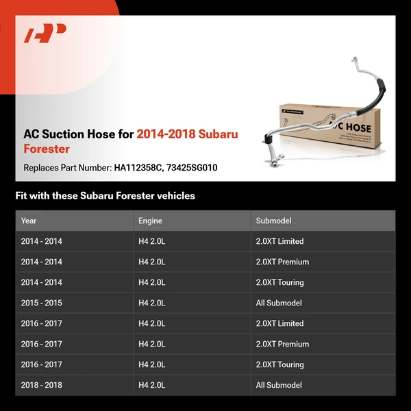 AC Suction Hose for 2014-2018 Subaru Forester