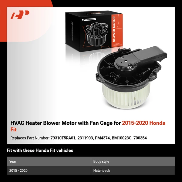 HVAC Heater Blower Motor with Fan Cage for 2015-2020 Honda Fit