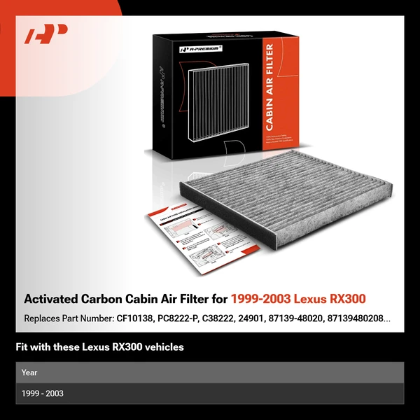 Activated Carbon Cabin Air Filter for 1999-2003 Lexus RX300