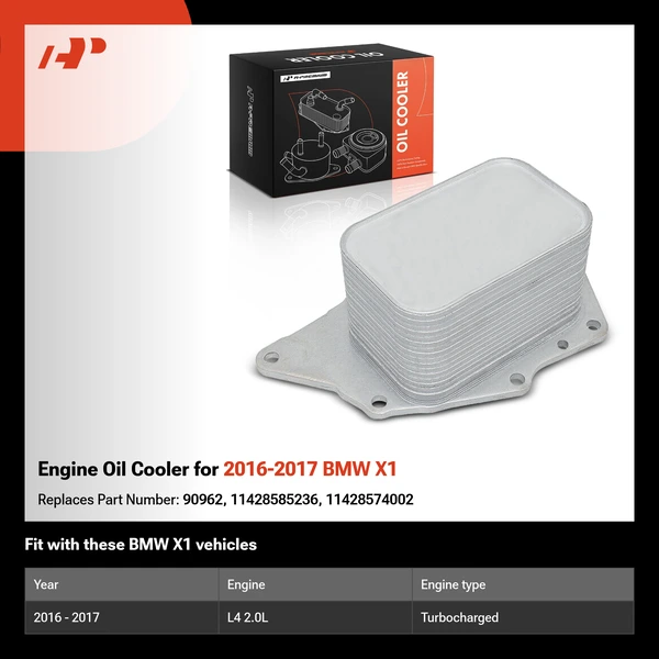 Engine Oil Cooler for 2016-2017 BMW X1