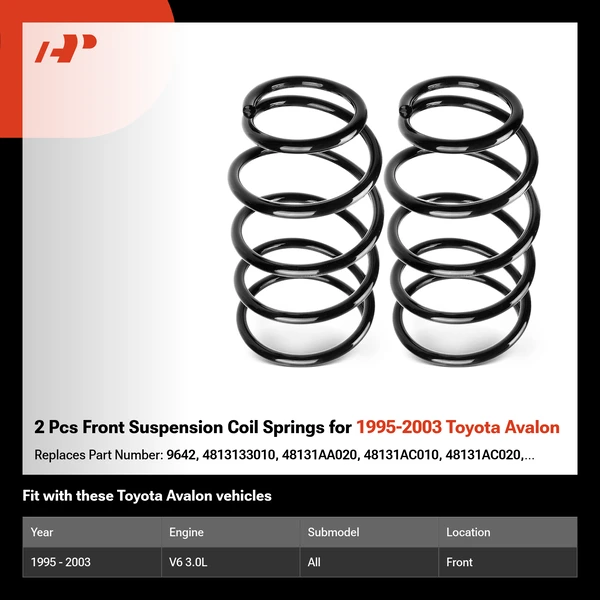 2 Pcs Front Suspension Coil Springs for 1995-2003 Toyota Avalon