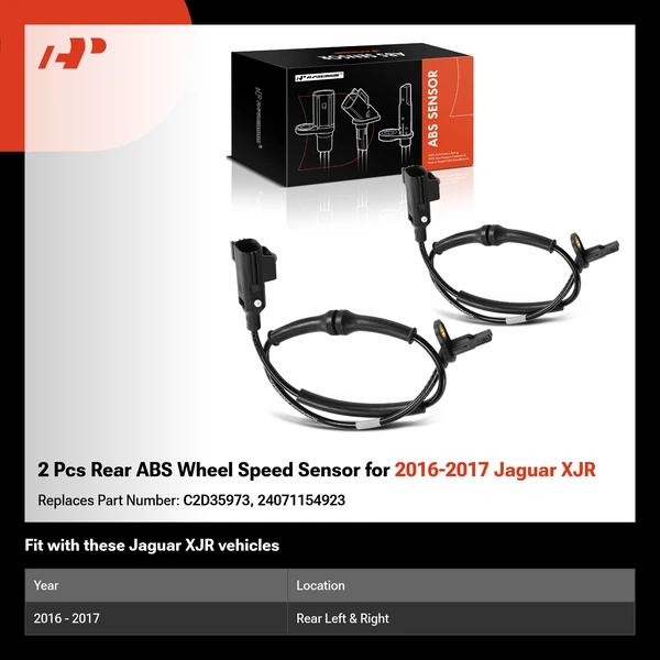 2 Pcs Rear ABS Wheel Speed Sensor for 2016-2017 Jaguar XJR