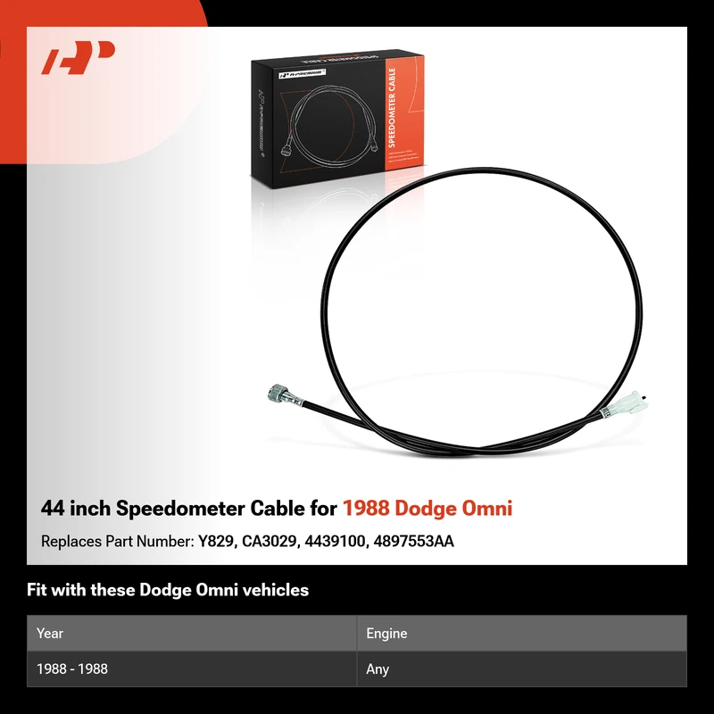 44 inch Speedometer Cable for 1988 Dodge Omni