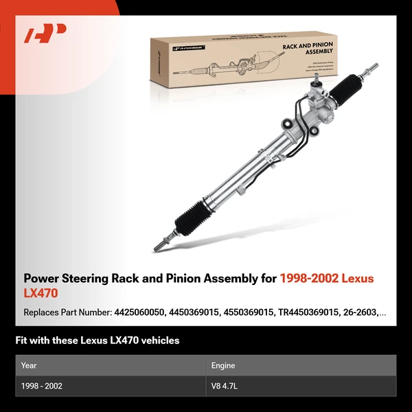 Power Steering Rack and Pinion Assembly for 1998-2002 Lexus LX470