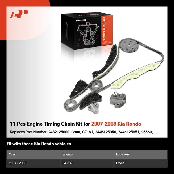 11 Pcs Engine Timing Chain Kit for 2007-2008 Kia Rondo