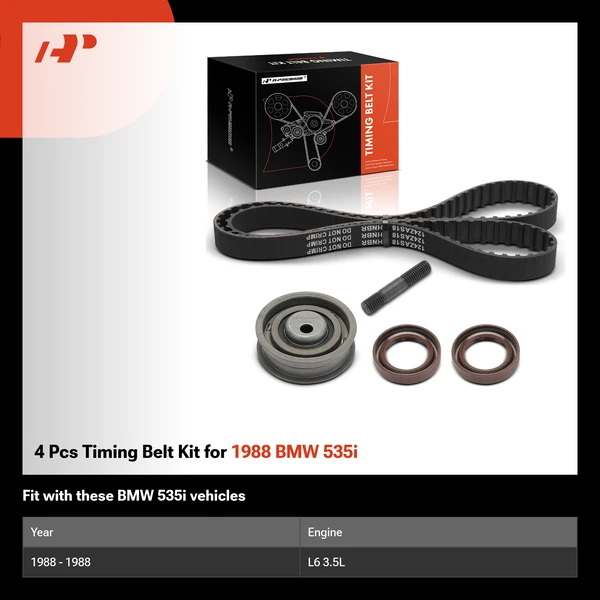 4 Pcs Timing Belt Kit for 1988 BMW 535i